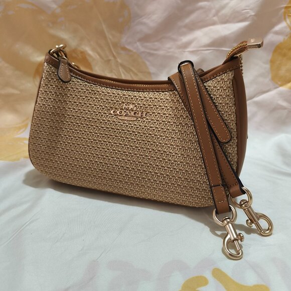 Coach Straw Leather Dual-Use Shoulder Bag Crossbody Bag - Picture 8 of 9